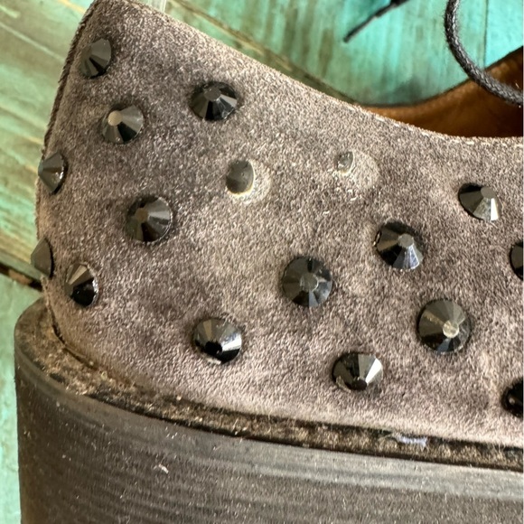 PERTINI Leather Shoes With Black Stones Size 39 Steampunk - Picture 5 of 12